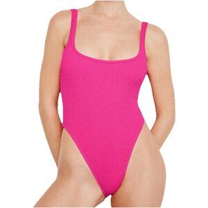 Good American Pink Glow002 Always Fit One-Piece Swimsuit, Size S/M, Vacation